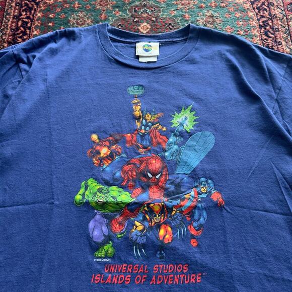 Vintage 1999 Universal Studios Islands of Adventure Marvel graphic tee size XL - Picture 2 of 8
